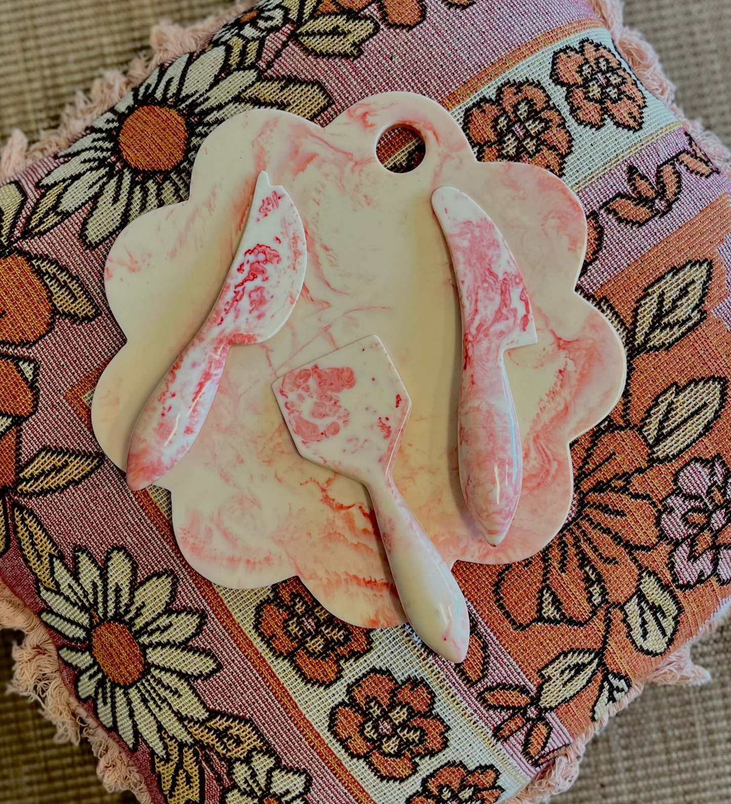 Resin Cheese Knives Set of 3 Pink